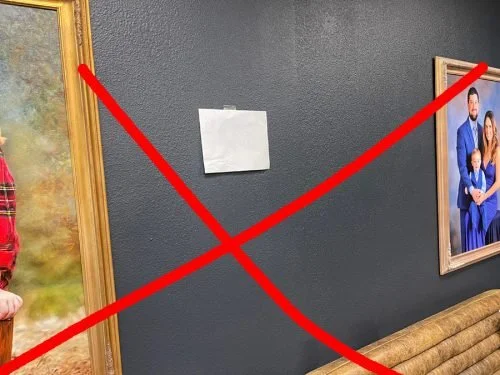 Wrong example: photo taken too close to the wall