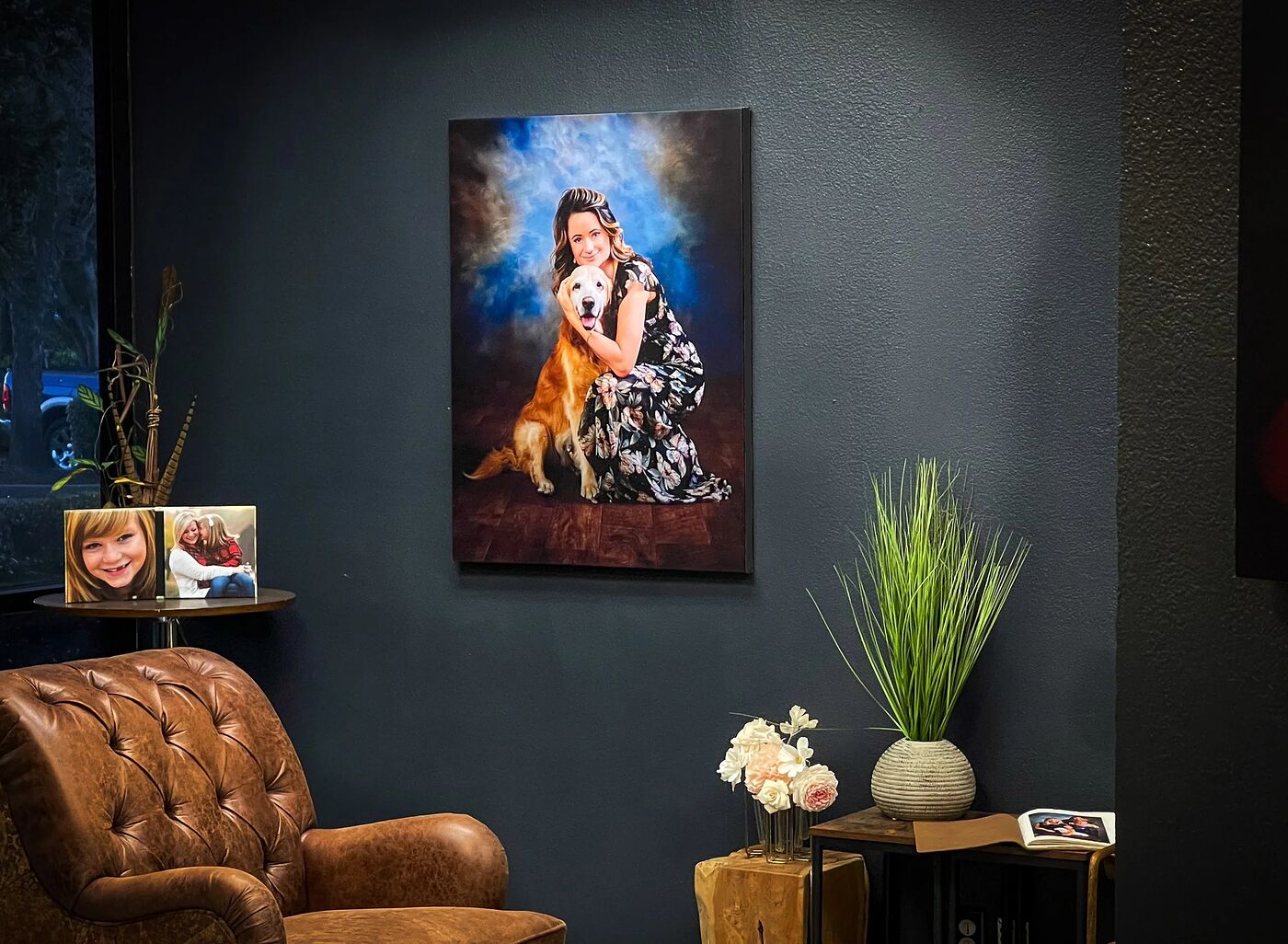 Gallery-wrapped canvas portrait