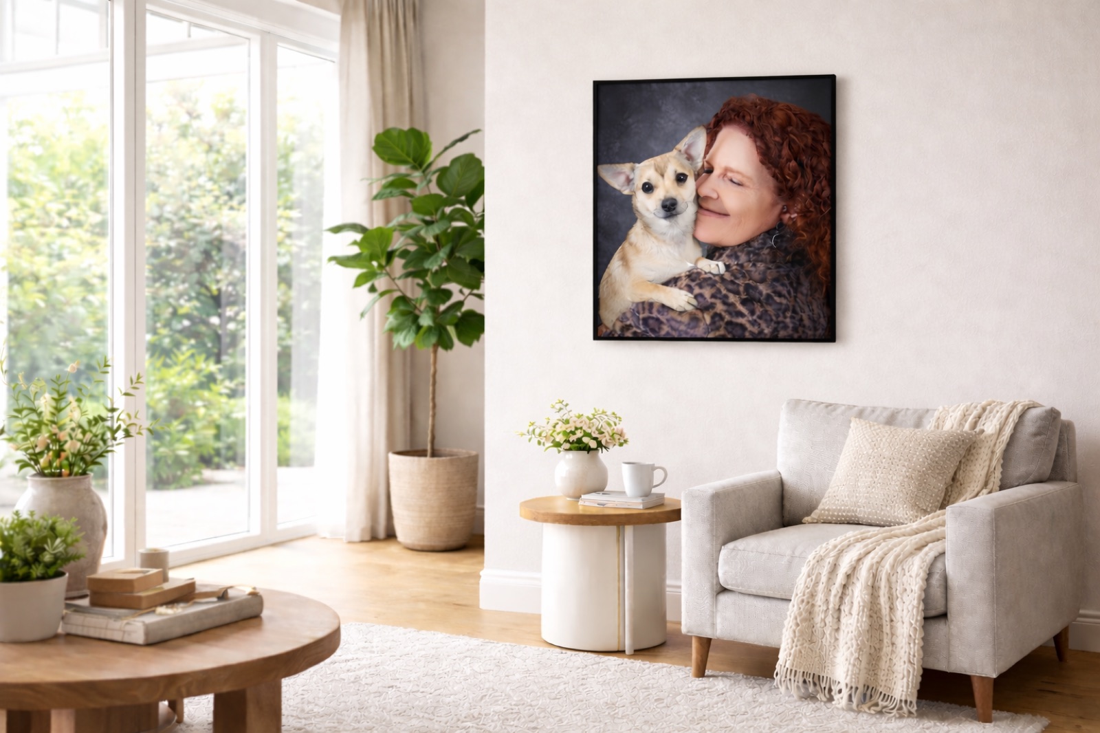 Portrait in cozy living room